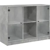 vidaXL Dressoir 102x37x75,5 cm bewerkt hout betongrijs