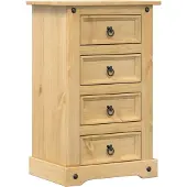 vidaXL Nachtkastje Corona 53x39x84 cm massief grenenhout