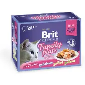 Brit Kattenvoer Brit Premium Kip Zalm Kalfsvlees 12 x 85 g