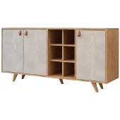Hannah Home , Wandtafel, Prilika, Gemelamineerde spaanplaat, Eiken & Wit, 140 x 40 x 89 cm