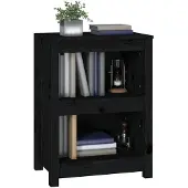 vidaXL Boekenkast 50x35x68 cm massief grenenhout zwart