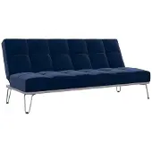 DOMUS Elle-Slaapbank - 3-zits - Blauw Fluweel