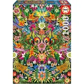 Educa puzzel 1000 stukjes toekan kleurrijk karton.