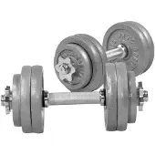 Gorilla Sports Dumbellset 30 kg Gietijzer - Schroefsluiting