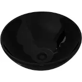 vidaXL Wasbak, keramiek, rond, zwart 325 mm