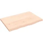 vidaXL Wandschap 60x40x2 cm onbehandeld massief eikenhout