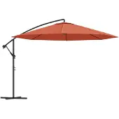 vidaXL Zweefparasol met stalen paal 350 cm terracottakleurig