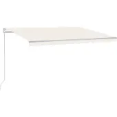 vidaXL Luifel handmatig uittrekbaar 450x300 cm crèmekleurig