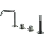 Hotbath Archie AR183 badrandcombinatie met staafhanddouche, 2-weg omstel en uitloop RVS316
