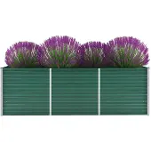 vidaXL Plantenbak verhoogd 240x80x77 cm gegalvaniseerd staal groen