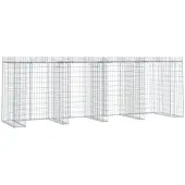 vidaXL Schanskorf voor vuilnisbak 350x91x120 cm gegalvaniseerd ijzer