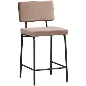 Livin24 Velvet barkruk Espen taupe 64-77 cm