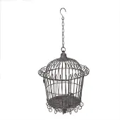 Clayre & Eef Vogelkooi decoratie Ø 36x47 cm grijs ijzer