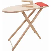 Playwood - ongelakte Houten strijkplank met strijkbout - Speelgoed strijkplank -