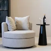 Giga Meubel Draaifauteuil Thony Rond Taupe