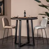 Giga Meubel Bartafel Lowie Zwart Rond 110x110cm
