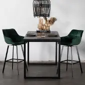 Giga Meubel Bartafel Martin Mangohout Zwart 140x70x90cm