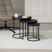 Giga Meubel Salontafel Kila Zwart Rond Set Van 3