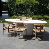Giga Meubel Tuintafel Myrna Ovaal Wit 300cm