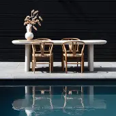 Giga Meubel Tuintafel Maya Deens Ovaal Beige 300cm