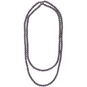 Behave - Glas Parel Ketting - Paars - 150 cm
