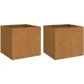 vidaXL Plantenbakken 2 st 49x47x46 cm cortenstaal
