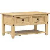 vidaXL Salontafel met lades Corona 85x50x45 cm massief grenenhout