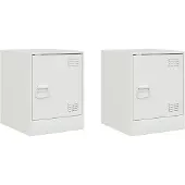 vidaXL Nachtkastjes 2 st 34,5x39x44 cm staal wit