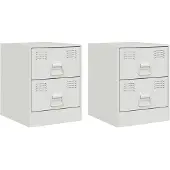 vidaXL Nachtkastjes 2 st 34,5x39x44 cm staal wit