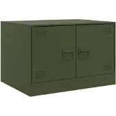 vidaXL Salontafel 67x50x44 cm staal olijfgroen