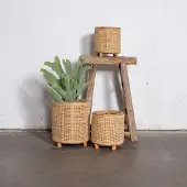 Het Mandenhuys Kandelaar Dewi Webbing Naturel Ø17cm