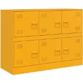 vidaXL Dressoir 99x39x73 cm staal mosterdgeel