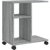 vidaXL Bijzettafel met wieltjes 50x30x55 cm hout grijs sonoma eiken