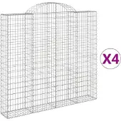 vidaXL Schanskorven 4 st gewelfd 200x30x180/200 cm ijzer
