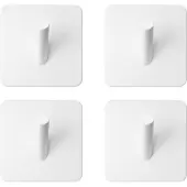 EAVY - Set van 4 Zelfklevende handdoekhaakjes RVS - handdoekhouder - wandhaak - plakhaak - WIT