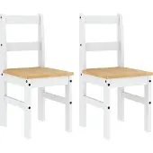 vidaXL Eetkamerstoelen 2 st PANAMA 40x46x90 cm grenenhout wit