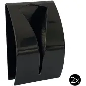 EAVY Zelfklevende Handdoekhaakjes - Hoogglans Zwart - Set van 2 Handdoekhouders
