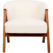 Beliani SKEI - Fauteuil - Wit - Bouclé