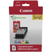 Canon 581 Origineel Inktcartridge Cyaan, Geel, Magenta, Zwart Pak van 4