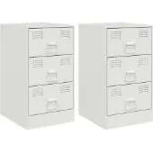 vidaXL Nachtkastjes 2 st 34,5x39x62 cm staal wit
