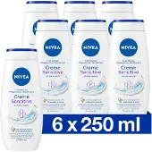 Nivea 6x Douchecrème Sensitive 250 Ml