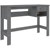 vidaXL Bureau HAMAR 110x40x75 cm massief grenenhout donkergrijs