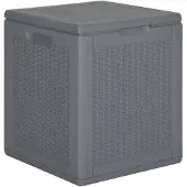 vidaXL Tuinopslag, grijs, PP-rotan, 90 liter