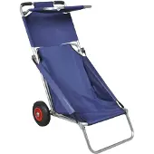vidaXL strandstoel beach trolley blauw