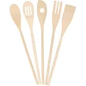 Benson Keukengerei - kooklepels-spatel set - 5-delig - bamboe - 30 cm - Keukenspatels