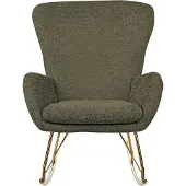 Beliani ANASET - Schommelfauteuil-Groen-Bouclé
