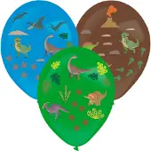 Amscan - Ballonnen met dinosaurus stickers