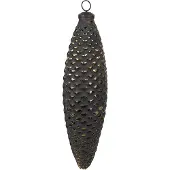 Clayre & Eef Kerstbal Overig 7x6x24 cm Zwart Glas Kerstballen