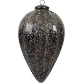 Clayre & Eef Kerstbal Overig Ø 17x26 cm Zwart Glas Kerstballen