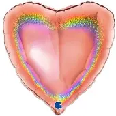 Grabo Folieballon hart glitter rosé goud (46cm)